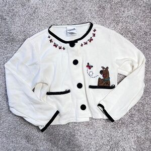 Vintage Scooby Doo White Embroidered Cardigan Sweater 5